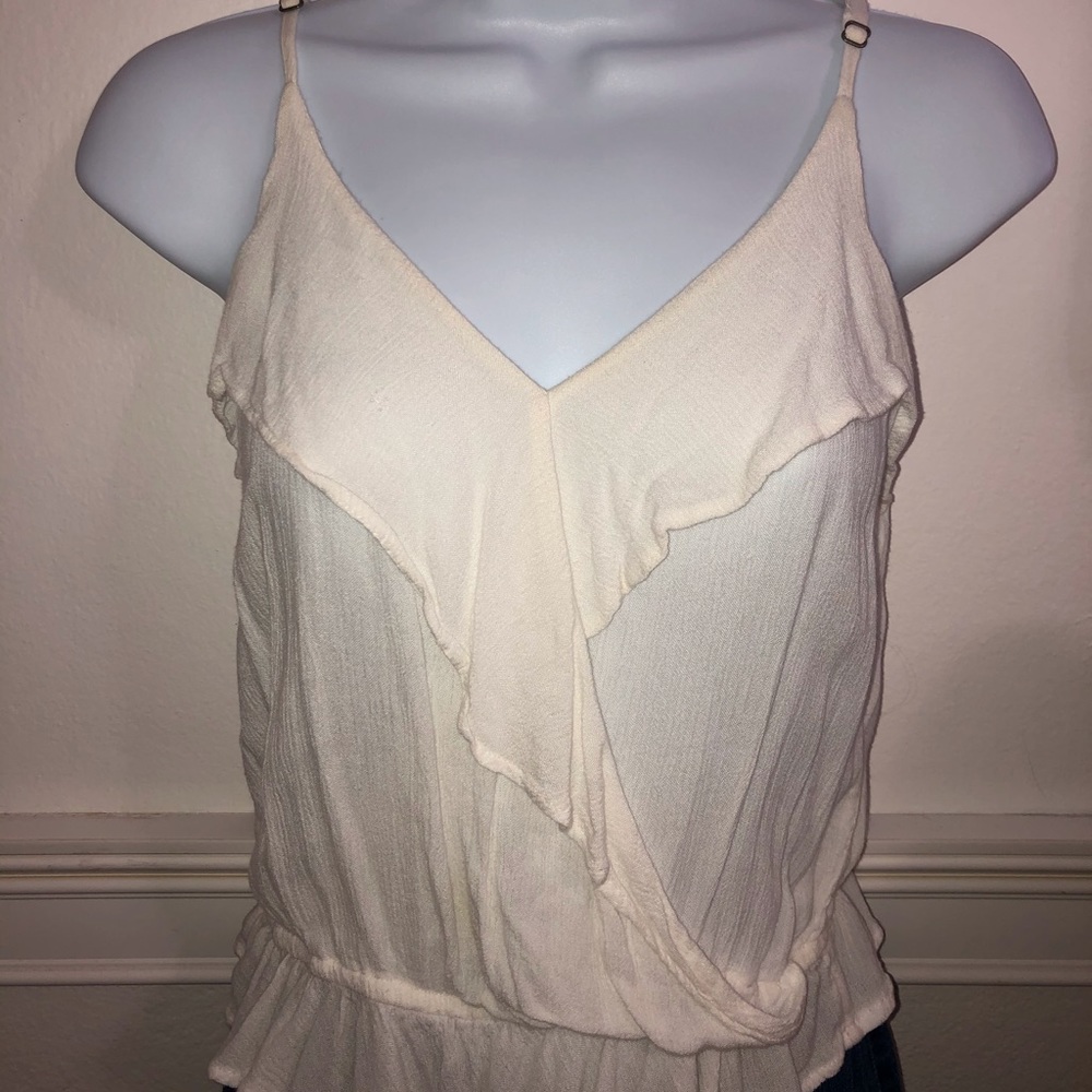 Hollister White Blouse with Spaghetti Straps🤍